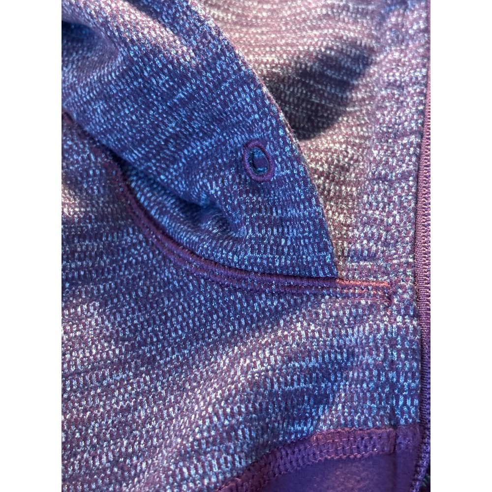 Lululemon Scuba Full Zip Hoodie Heathered Purple Knit Thumbholes Jacket - Picture 5 of 10
